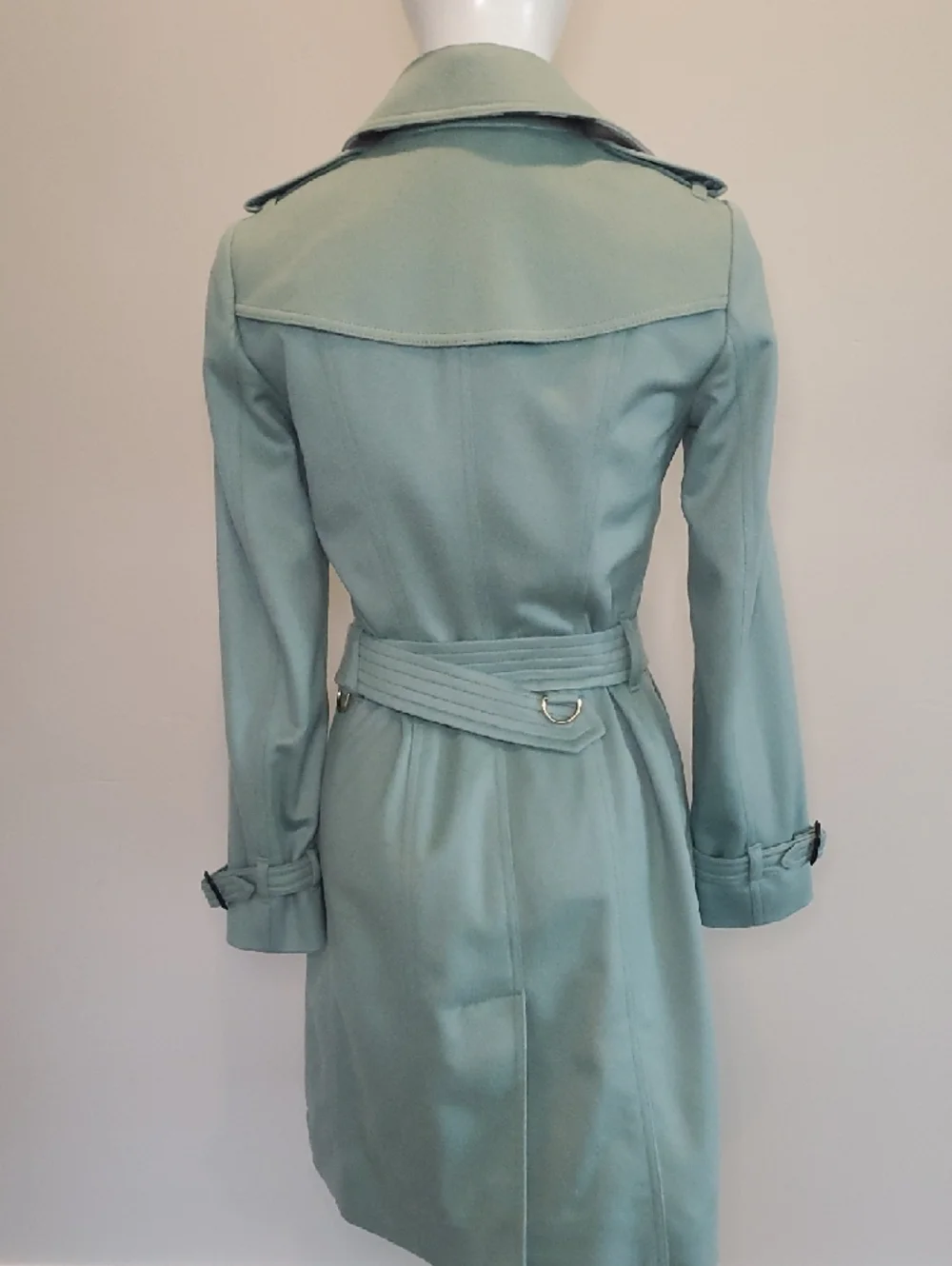 Burberry Mint Green Double-Breasted Trench Coat - Picture 2 of 11